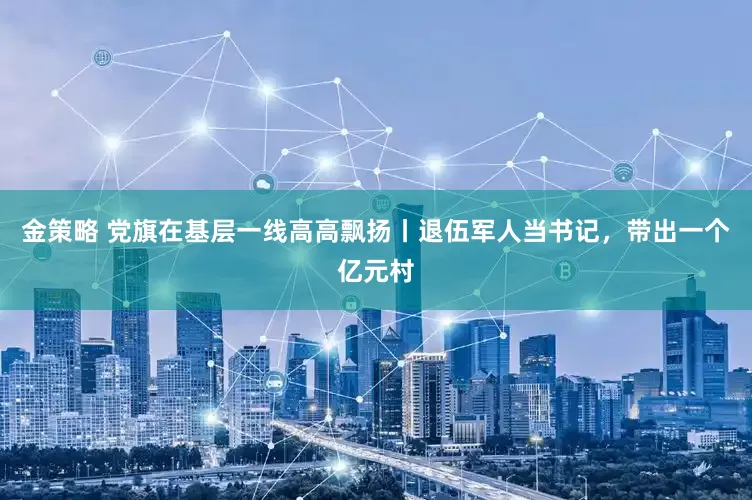 金策略 党旗在基层一线高高飘扬丨退伍军人当书记，带出一个亿元村