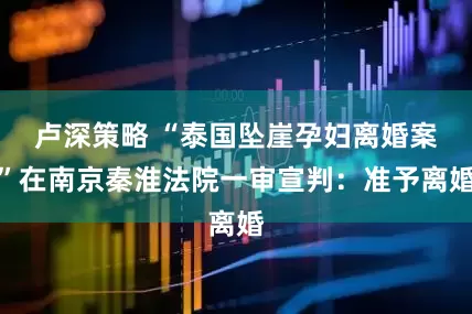 卢深策略 “泰国坠崖孕妇离婚案”在南京秦淮法院一审宣判：准予离婚